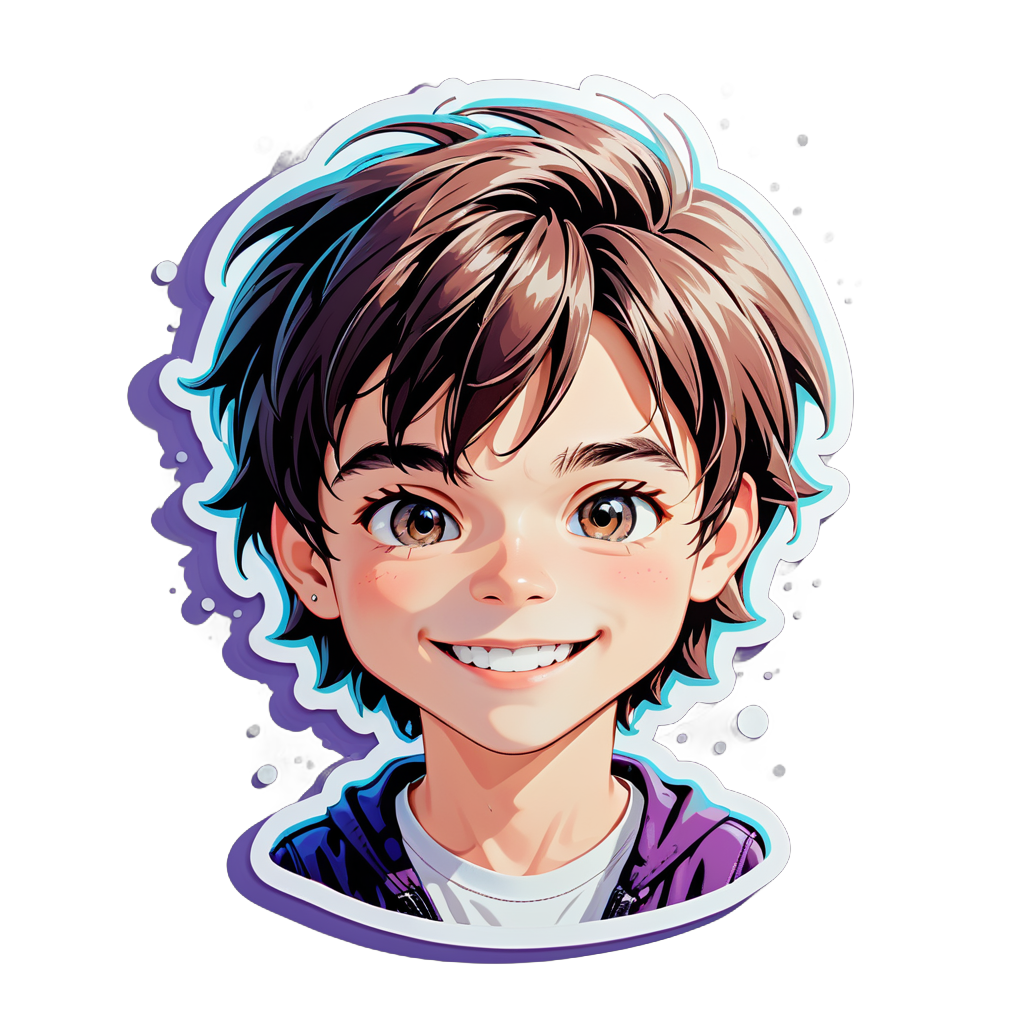 Anime boy avatar sticker example