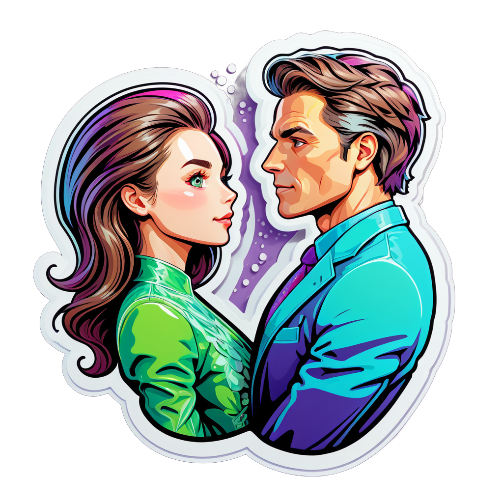 Stylish couple sticker example
